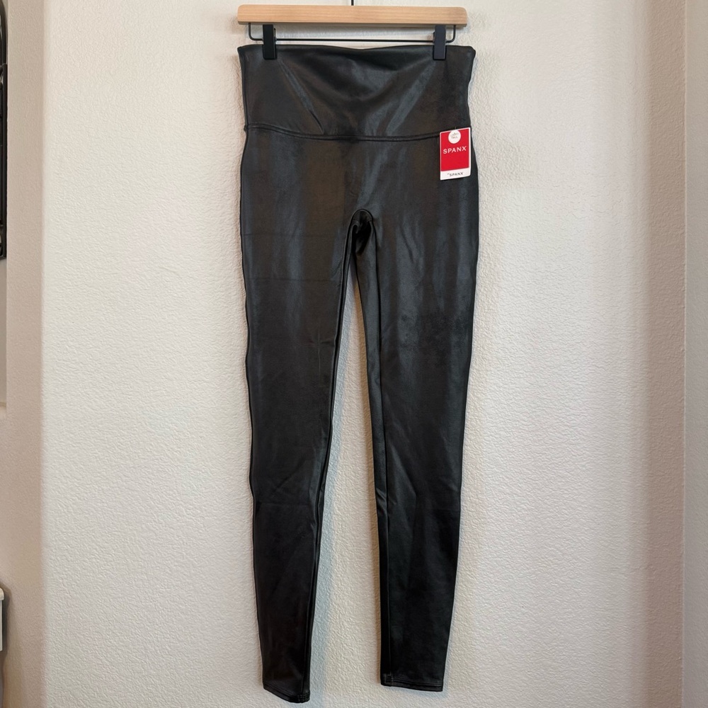 SPANX Faux Leather High-Rise Leggings - Black